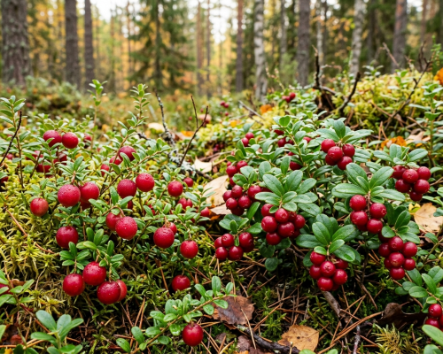 Яркие и вкусные ягоды с болота - клюква и брусника 